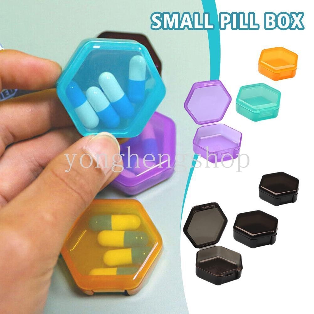 3/4pcs Mini Pentagon Square Pill Box Outdoor Travel แบบพกพากล่องเก็บยาเม็ด Organizer Pillbox Sundries เครื่องประดับคอนเทนเนอร์ Candy สี