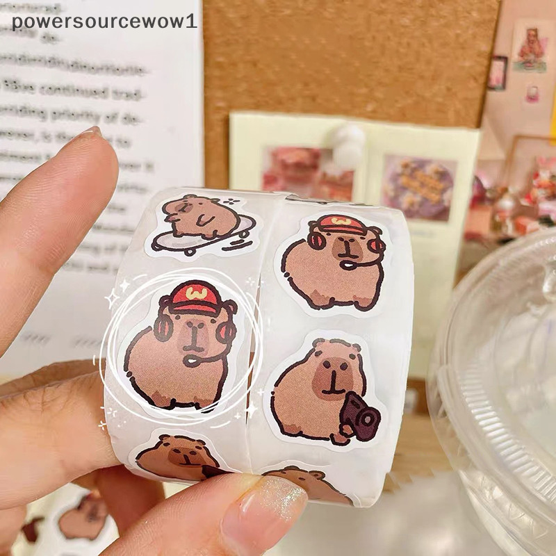 Wow 500pcs การ์ตูน Capybara สติกเกอร์ Decals ตกแต่ง DIY โทรศัพท์โน้ตบุ๊คกระเป๋าเดินทางแล็ปท็อปตู้เย็