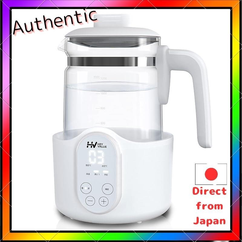 HEYVALUE Milk preparation kettle electric kettle electric kettle with temperature control and warming function preset large capacity 1.2L coffee/tea/milk preparation heat-resistant glass
