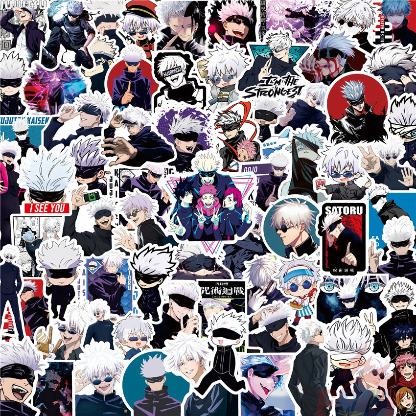 100Pcs/Set Satoru Gojo Stickers Jujutsu Kaisen Fashion DIY Decals Doodle Stickers