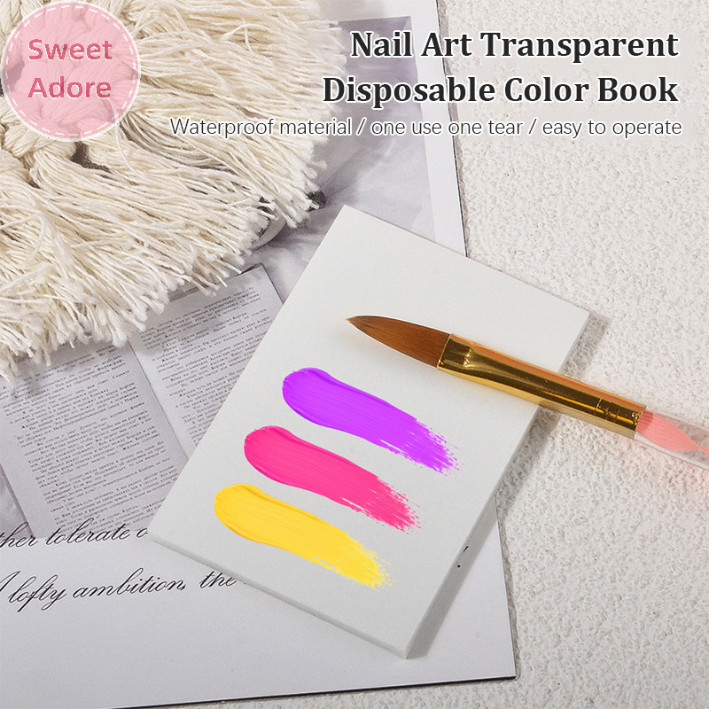 SweetAdore 50 แผ่นทิ้งเล็บ Ting กาวกระดาษ Tearable โปร่งใสภาษาโปลิชคําผสมถาดเล็บเครื่องมือ TH