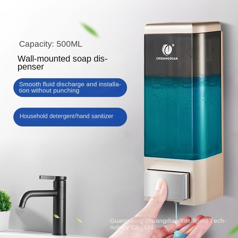 Chuangdian  Hotel Bathroom Manual Soap Dispenser Wall-Mounted Press Hand Sanitizer Bottle Home Bathroom Soap Dispenser