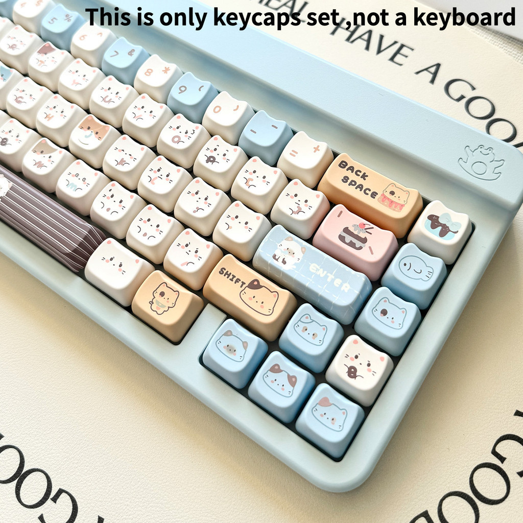 Pbt Dye Sublimation Sea Salt Meow Key Hat รูปแมว MAO ความสูงน ่ ารักการ ์ ตูนปรับให ้ เข ้ ากับ 61/63/64/67/68/71/75/78/8/8/8487/96/100/104/108