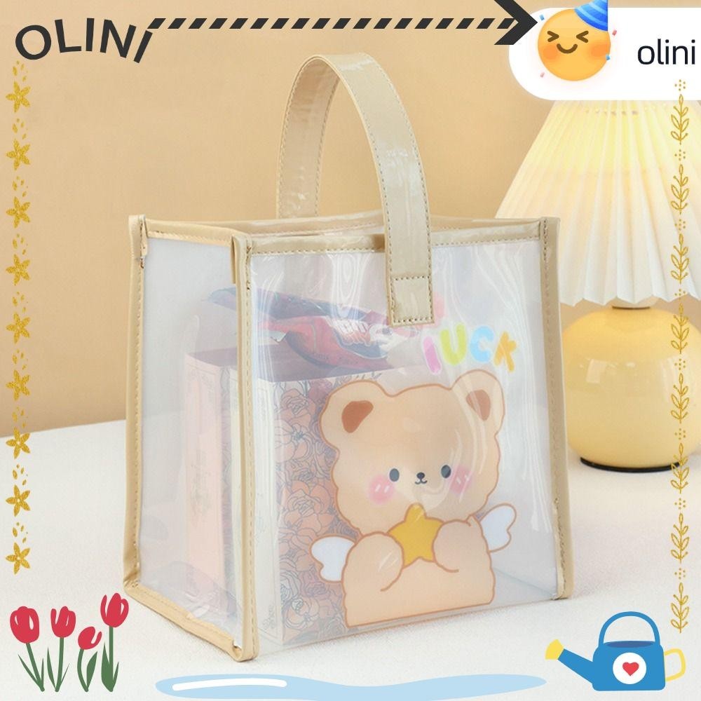 Olini Tote Bag, Jelly PVC โปร ่ งใสกระเป ๋ าถือแฟชั ่ นความจุขนาดใหญ ่ กระเป ๋ าสะพายกันน ้ ําผู ้ หญิง