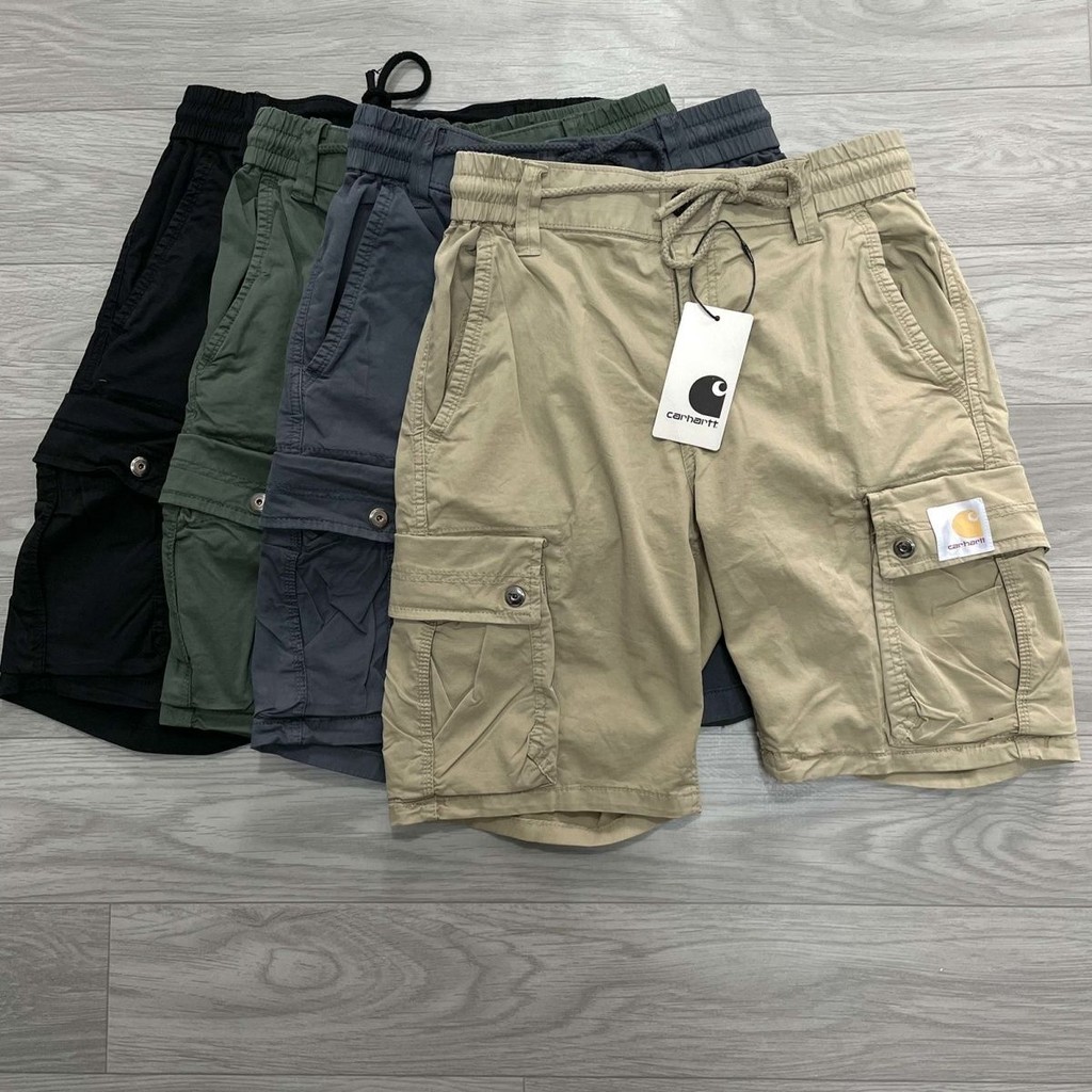 สินค้าพร้อมส่ง C@rhartt WIP กางเกงขาสั้นทำงานทรงวินเทจแบบอเมริกัน มีกระเป๋าขนาดใหญ่ สวมใส่สบาย ซักแล้ว สำหรับผู้ชาย กางเกงลำลองห้าขา
