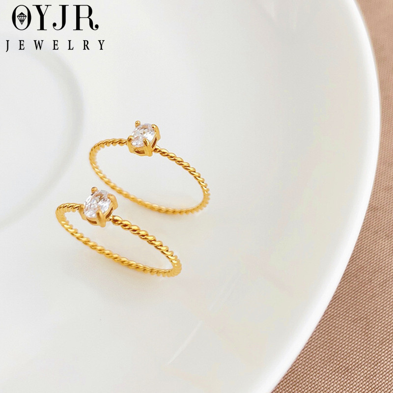 OYJR แหวนเพชรสวยๆ แหวนสแตนเลสแฟชั่นสำหรับผู้หญิง ราคา ถูกที่สุด ดีลบีเคเค แกลเลอรีภาพที่ 8