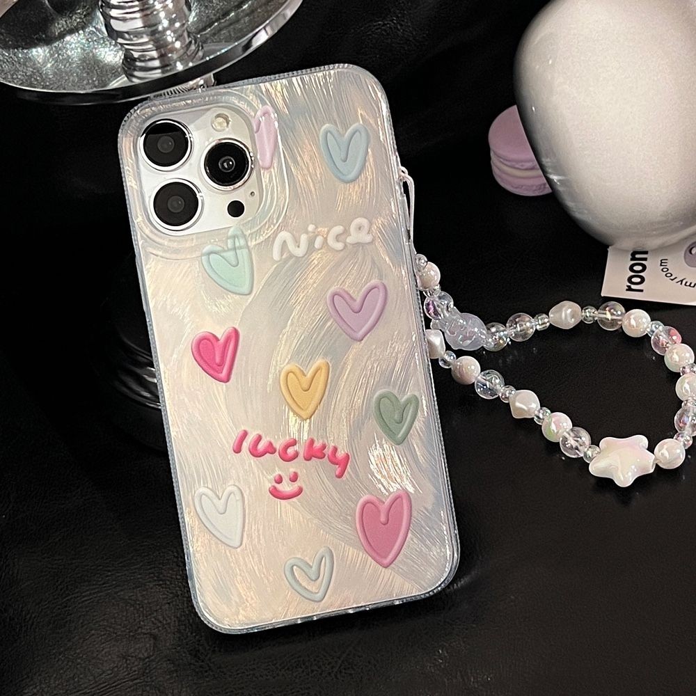 ใหม่เคสโทรศัพท์มือถือเส้นด้ายขนนกรักเลเซอร์ ไอโฟน11 For iPhone12 13 14 15 11Pro MAX X XS 7 8Plus SE2020เคสโทรศัพท์