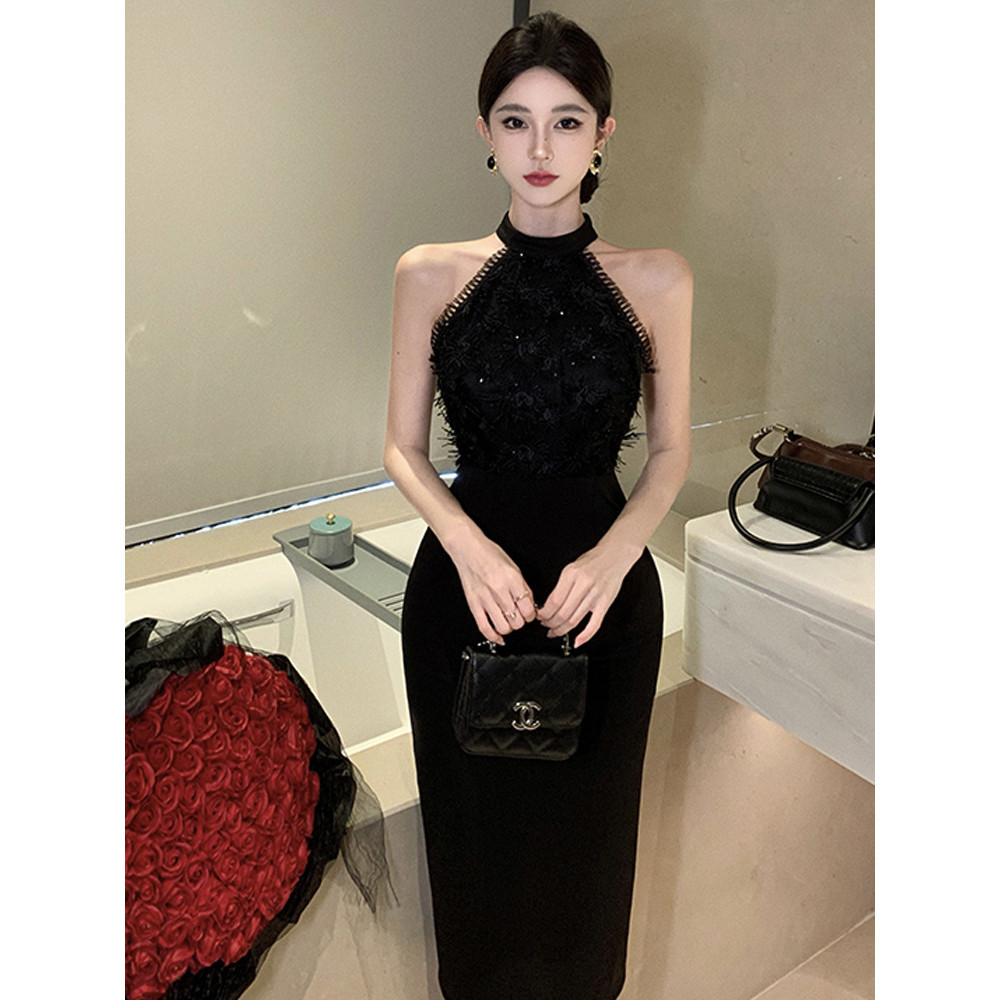 ติดตามรับ✔เดรสออกงาน เดรสเซ็กซี่✨ชุดเดรสไนท์คลับ✨ชุดการแสดง✈WDS36912024คนดังเซ็กซี่เชือกแขวนคอคอขอบส