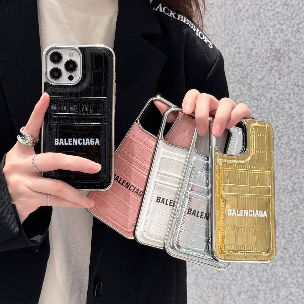 ช่องใส่การ์ดหนังจระเข้โทรศัพท์มือถือกรณีโลโก้ด้านหลังสําหรับ IPhone 16 13 15promax 14 13 12 Pro 13 Promax 11 XsMax xr x xs 7 8 Plus 14plus Caseing