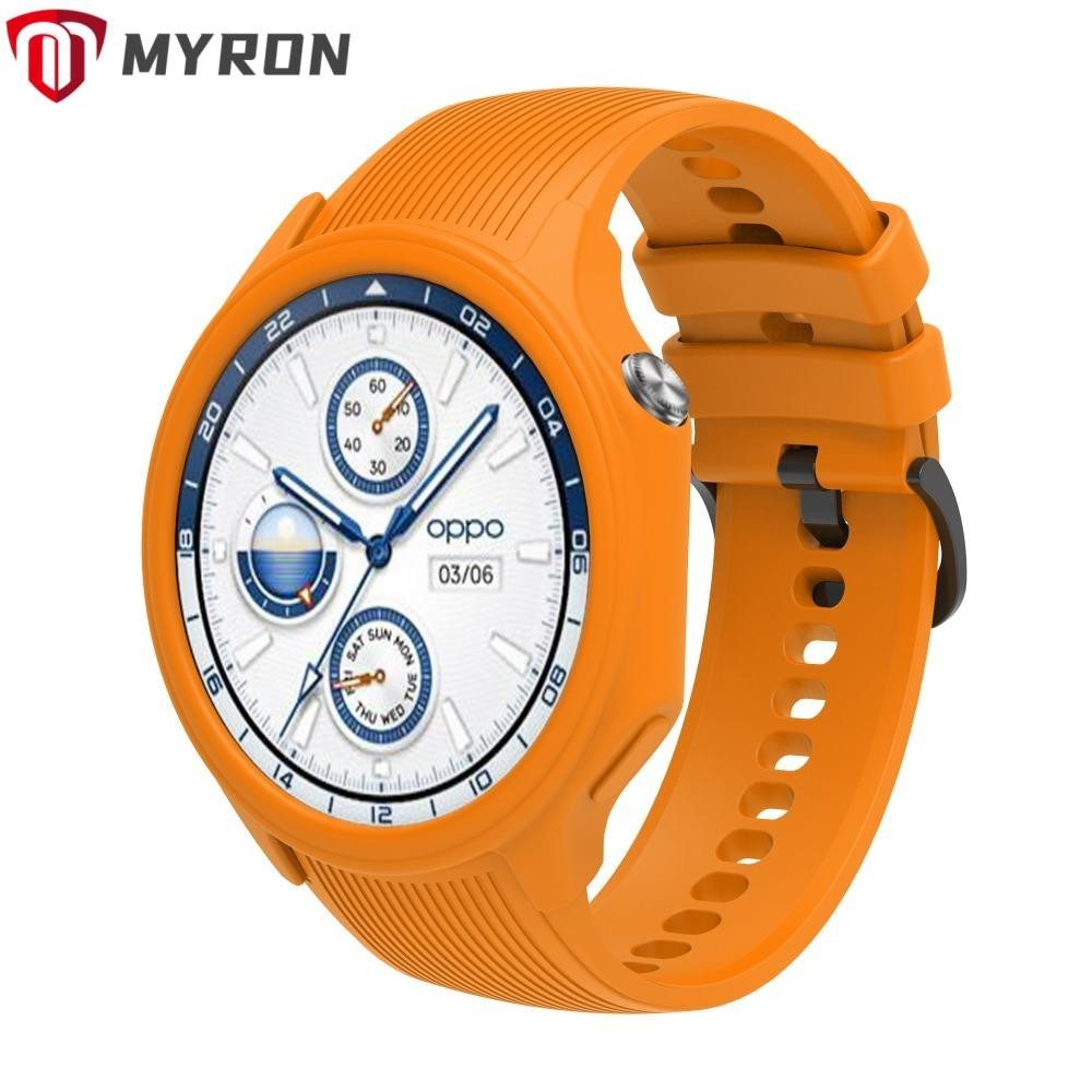 Myron Shell กันชนกรอบซิลิโคนกันกระแทก , ป ้ องกันการตกที ่ มีสีสัน Scratch-proof Shell ป ้ องกันกันชนสําหรับนาฬิกา Oppo X/OnePlus Watch2