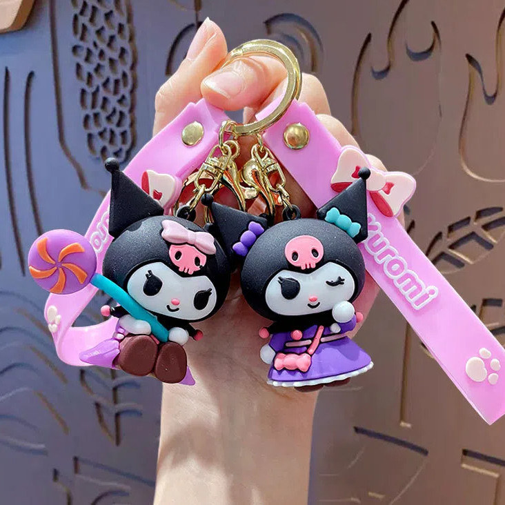 น ่ ารักการ ์ ตูน Kuromi พวงกุญแจจี ้ คู ่ สร ้ างสรรค ์ ของขวัญขนาดเล ็ กจี ้