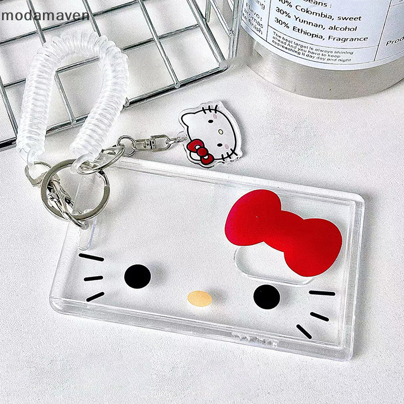 [modamaven] Hello Kitty Card Holder การ์ตูนน่ารัก Badge ผู้ถือบัตรเครดิต Badge Credit Bank ID Holders ผู้หญิงพวงกุญแจ Bus Card Cover Case [TH]