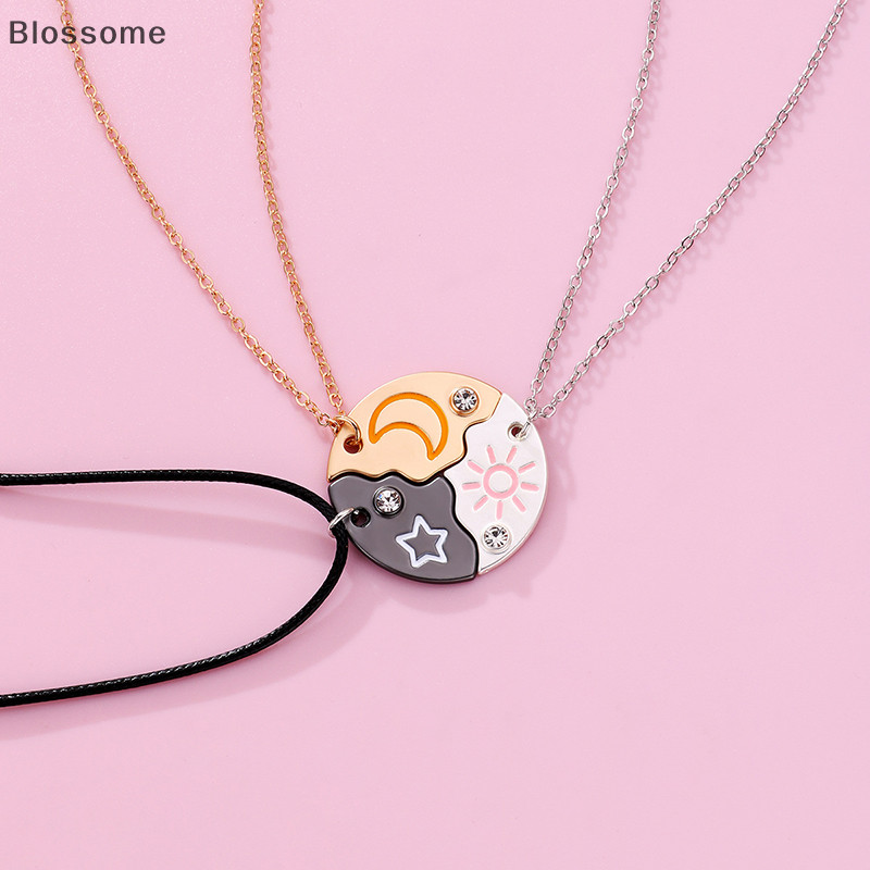 Blossome 3 ชิ้น/เซ็ต Sun Moon Star จี้สร้อยคอเพื่อนที่ดีที่สุด Bff มิตรภาพสร้อยคอคู่แฟชั่นเครื่องประดับใหม่