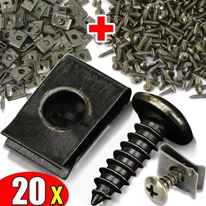 1 ชุดสกรูแตะตัวเองในรถยนต ์ U-Clips - สําหรับรถจักรยานยนต ์ , E-bike - Universal Metal Fastener Clip
