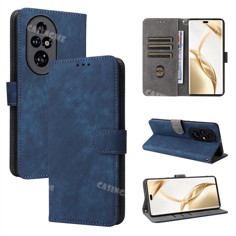 Honor 200 5G 200Pro Flip MatteปลอกหนังสําหรับHonor200 200Honor Honor 200 Pro 5G 200Pro 4Gเคสโทรศัพท์ช่องเสียบการ์ดและกระเป๋าสตางค์PUปลอกหนังกันกระแทกฝาหลัง