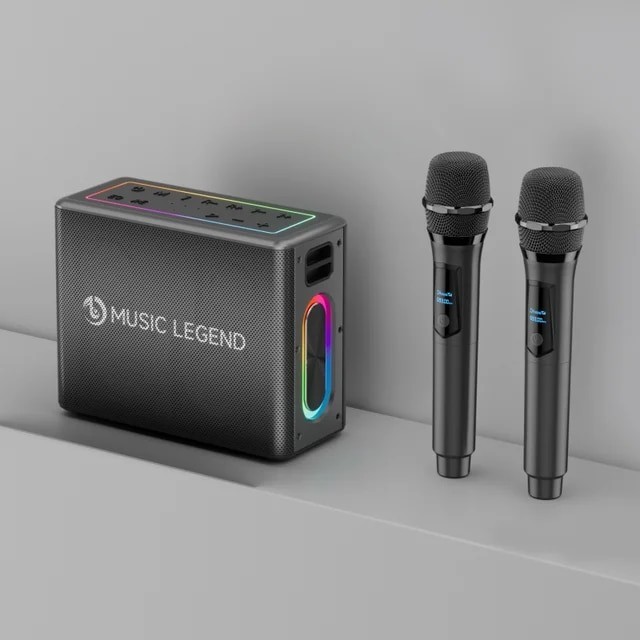 MUSIC LEGEND รุ่น W-V60 MUSIC Portable Karaoke Bluetooth speaker ลำโพงบลูทูธ พร้อมไมค์โครโฟน 2 อัน ประกัน 1ปี