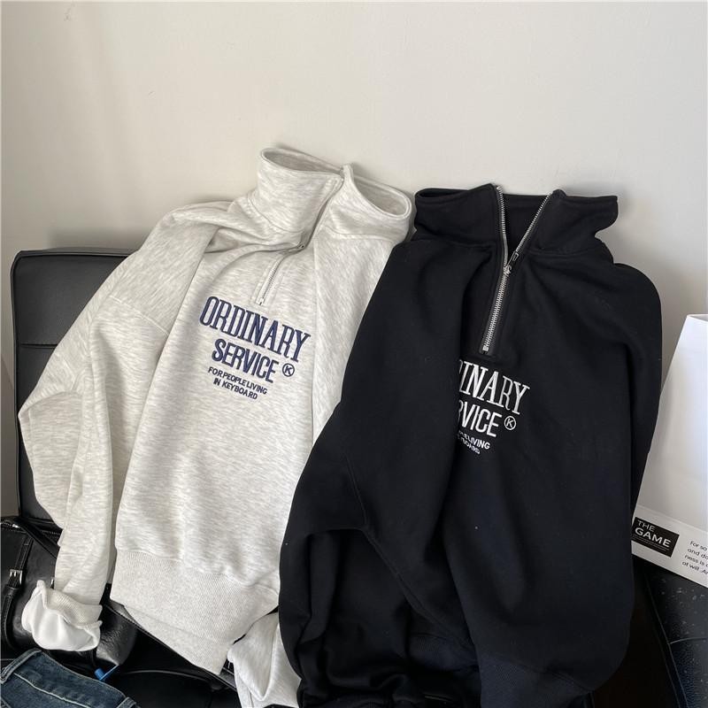 Solovely สไตล์เกาหลี เสื้อกันหนาวผู้หญิง ปักลาย แขนยาว เสื้อคอเต่า ซิปครึ่ง เสื้อสเวตเตอร์ ราคา ถูกที่สุด ดีลบีเคเค แกลเลอรีภาพที่ 2