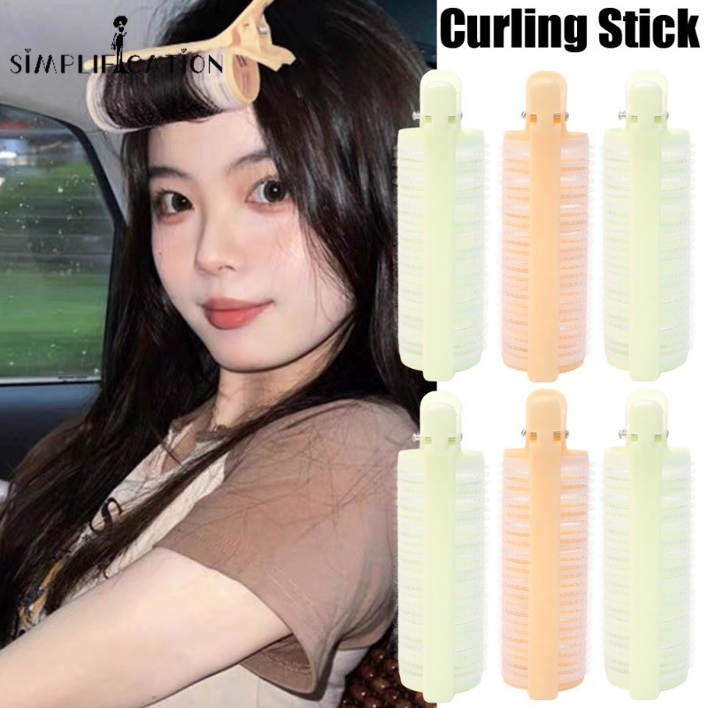 1/3 ชิ้นรากผมปุยม้วนคลิป - Air Bangs Curling Wand Hairpin Fixing - หญิงสาว Simple แบบพกพา Hair Curler เครื่องมือจัดแต่งทรงผม
