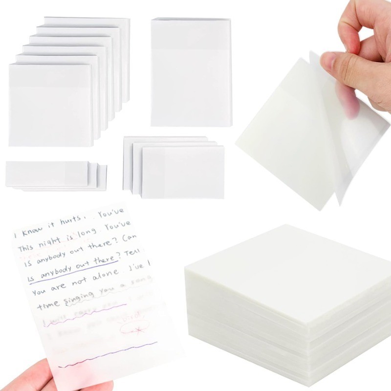 50 แผ ่ น Sticky Notes , Translucent Self-Adhesive Clear ดูผ ่ านโพสต ์ Sticky Notes สําหรับสํานักงานโรงเรียนห ้ องเรียนครูวิทยาลัยอุปกรณ ์