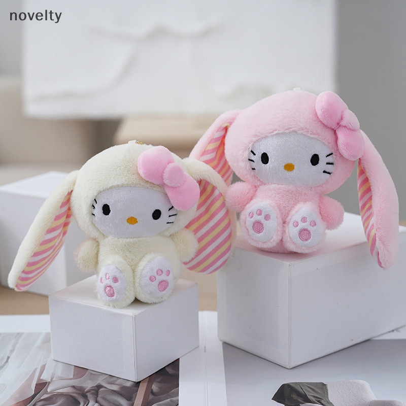 Nly การ์ตูนน่ารัก Sanrio Hello Kitty กระต่ายจี้ Key Chain ตุ๊กตาของเล่นกระเป๋าเป้สะพายหลังแขวนเครื่องประดับของขวัญ N