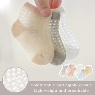 ฤดูร้อนบางเด็กถุงเท้าสั้น กลายเป็นยาง ตาข่ายผ้าฝ้ายเด็กทารกส…