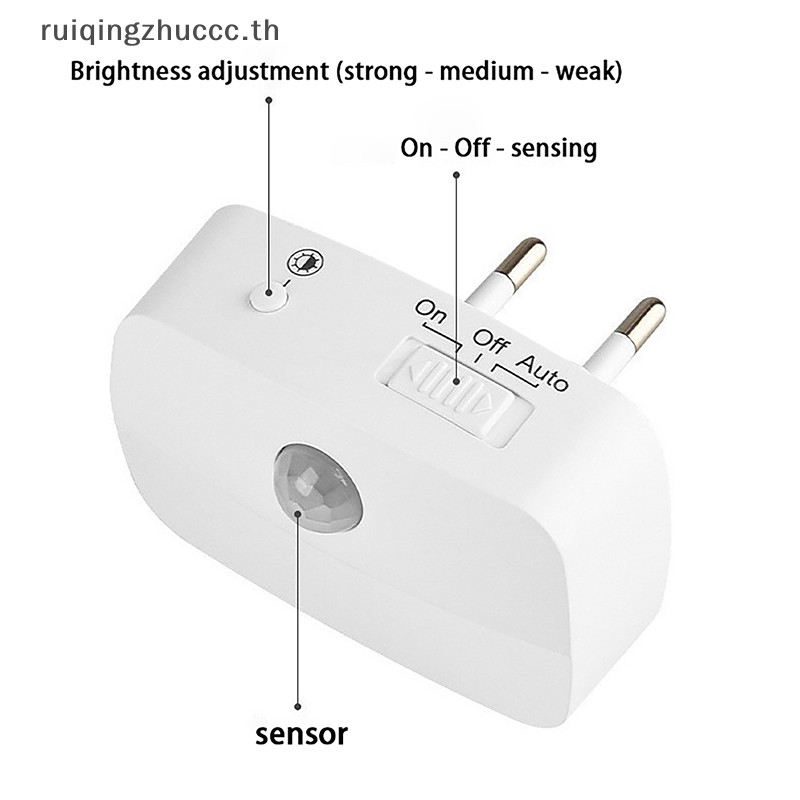 [ruiqingzhuccc] Led Night Light Motion Sensor EU US Plug โคมไฟ Nightlights สําหรับเด็กตกแต่งห้องนอนห้องโถงบันได WC ข้างเตียงโคมไฟกลางคืน [TH]