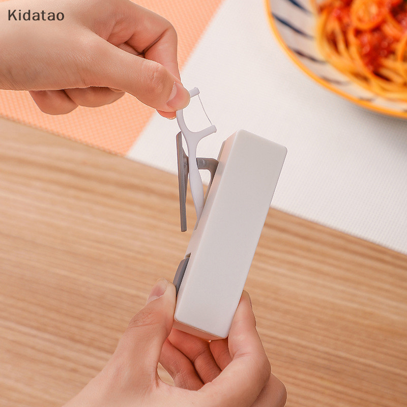 Kidatao แบบพกพาอัตโนมัติไหมขัดฟันกล่องเก็บ Flosser Picks ไม้จิ้มฟันฟัน Stick ทําความสะอาดฟัน Oral Hygiene Care สําหรับ Home Travel ใหม่