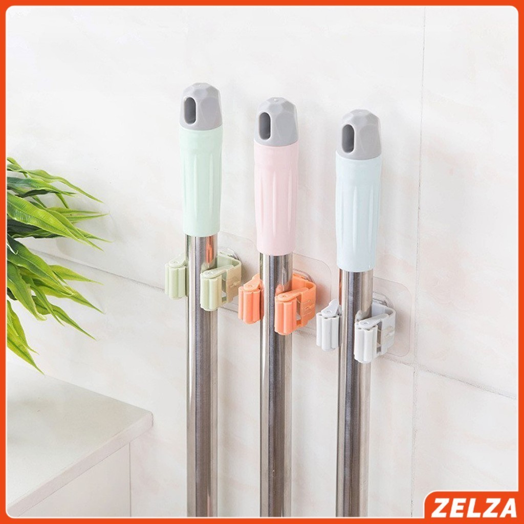 ZELZAที่เก็บไม้กวาด ที่เก็บไม้ถูพื้น ตะขอเก็บไม้ถูพื้น mop ชั้นวางห้องน้ำถ้วยดูด ตะขอเก็บไม้กวาด ตะขอติดผนัง แร็คจัดเก็บ