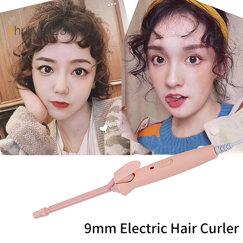 <zhuliye123> 9 มม.ดัดผมไฟฟ้าเซรามิค Coag Curling Iron Unisex Curling Wand Mini ในครัวเรือนจัดแต่งทรงผม Roller Waver 20W Nice