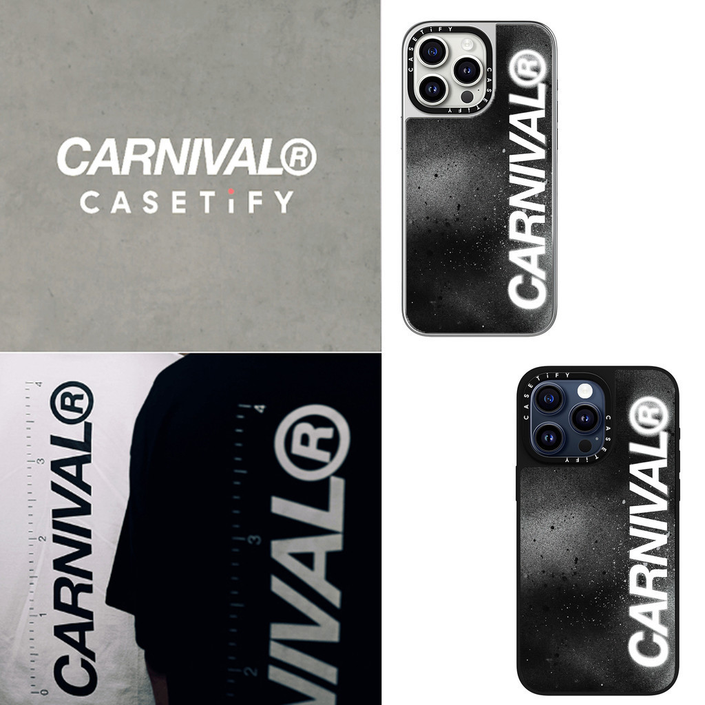 CARNIVAL® สีดํา Carnival กรณีแม่เหล็กดูด Black & Sliver กระจก Matte สีดํา IPhone กรณี IPhone 15 14 13 12 Pro Max Plus Hard กลับกรณีฝาครอบแกะสลักโลโก้