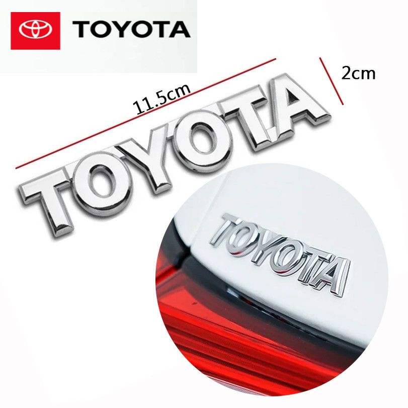 Toyota Logo for TRD RAV4 GR sport 4 runner 11.5x2cm สติกเกอร์รถโลหะสีเงิน
