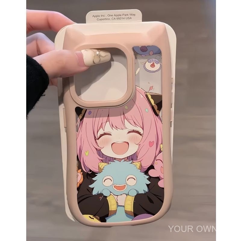 Smile Arnia เหมาะสําหรับ Apple 15 เคสโทรศัพท์ iPhone14/13pro หูแมวสามมิติ 12/11 กรอบสีชมพู