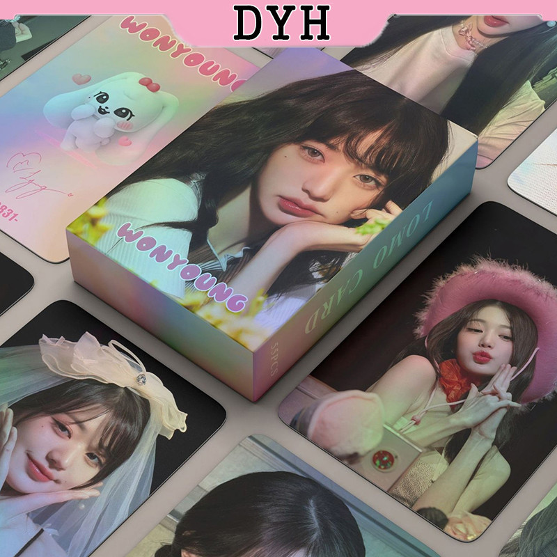 Dyh 55 ชิ้น/กล่อง IVE WONYOUNG Laser Photocards Holographic การ์ด LOMO อัลบั้ม KPOP