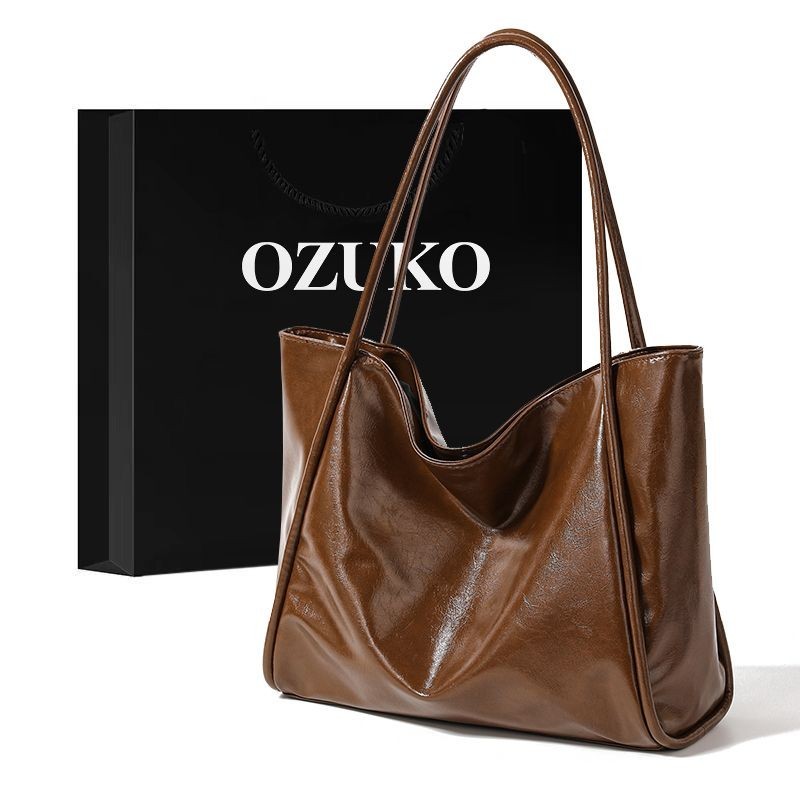 OZUKO โอซูโกะ กระเป๋าโท้ทความจุขนาดใหญ่ของผู้หญิง2024ใหม่ที่มีคุณภาพสูงอเนกประสงค์พร็อพกระเป๋าถือไหล่เดียวใต้วงแขนกระเป๋า