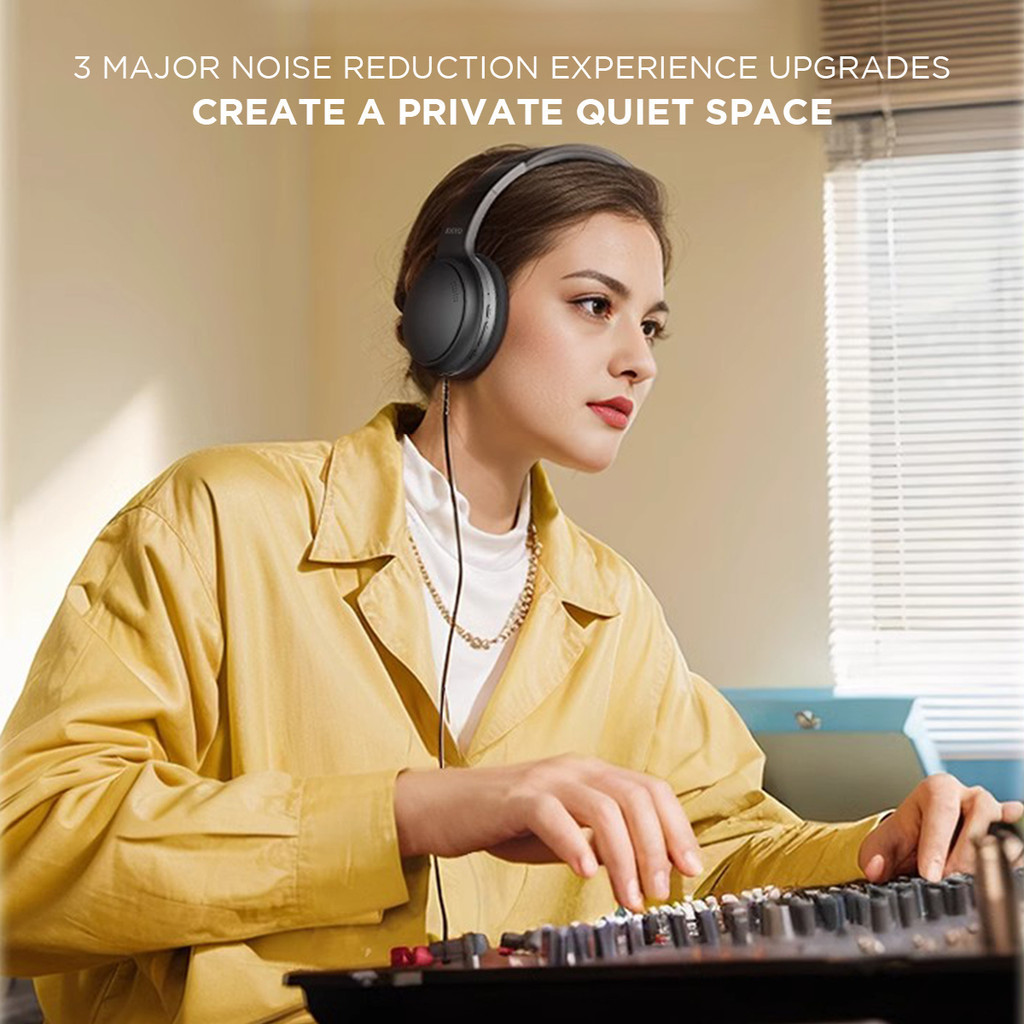 Kinyo B3 Pro หูฟังบลูทูธไร้สายแบบครอบหู 5.3 แบตอึดทนทาน พร้อมไมโครโฟน ตัดเสียงรบกวน