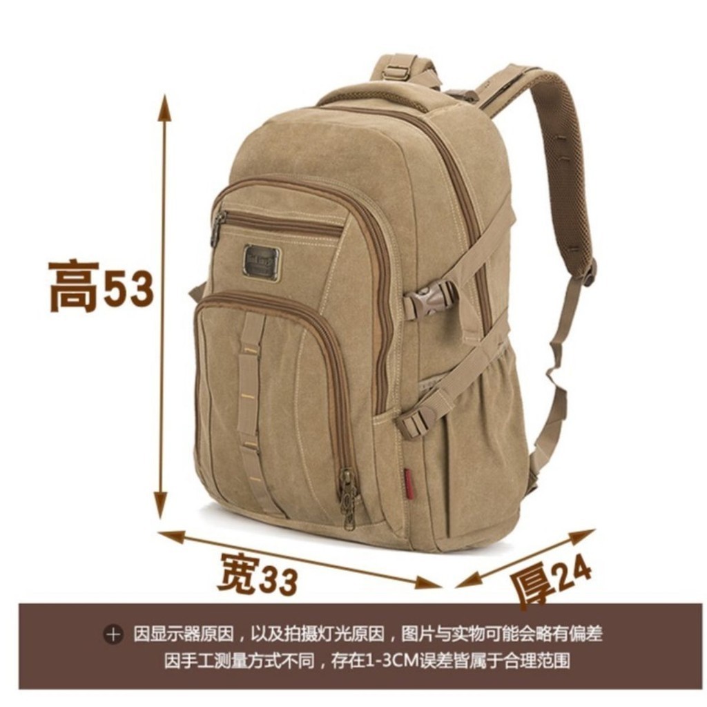 50ล ผ้าใบหนากระเป๋าเป้สะพายหลังผู้ชายกระเป๋าเป้สะพายหลังกลางแจ้งที่แข็งแกร่งสวมทนนักเรียนมัธยมต้นกระเป๋านักเรียนเดิ