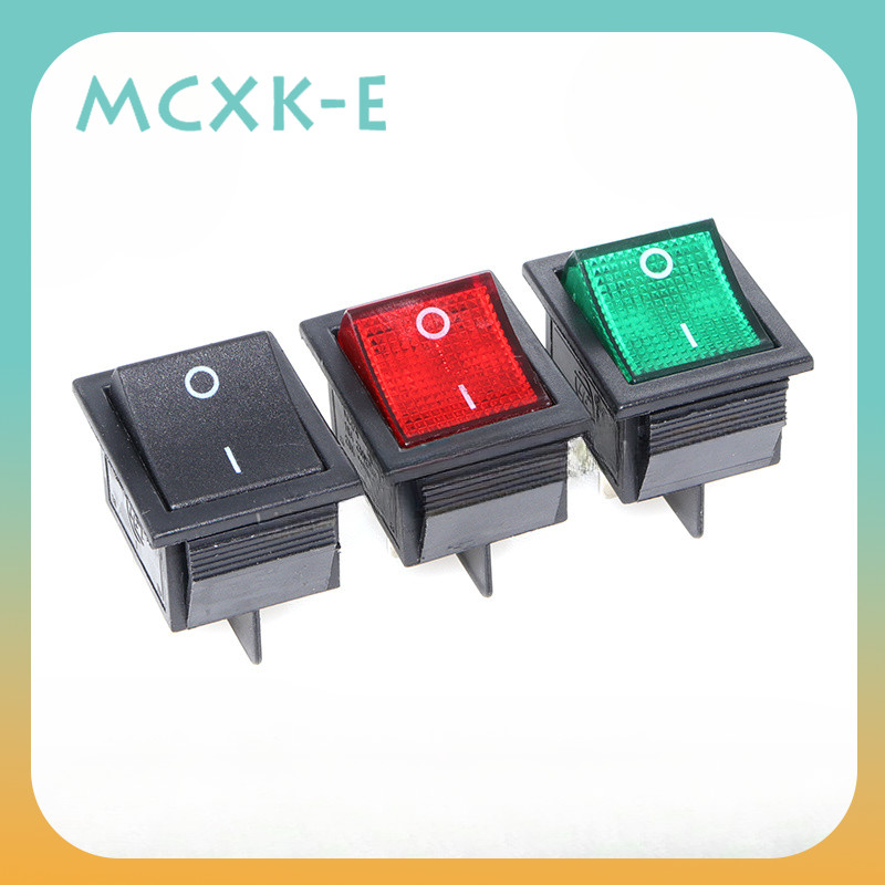5pcs 2 ตําแหน่งแสงสีแดง Rocker สวิทช์ 16A/250V KCD4-201 4 Pin ON/OFF Toggle สวิทช์ 35 x 25 x 10 มม.