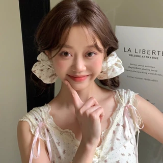 1 ชิ้นหมีสีกากีพิมพ์ผมผูกเชือกผม Scrunchies ยางผมหางม้าอุปกรณ์เสริมสําหรับสาวหวาน