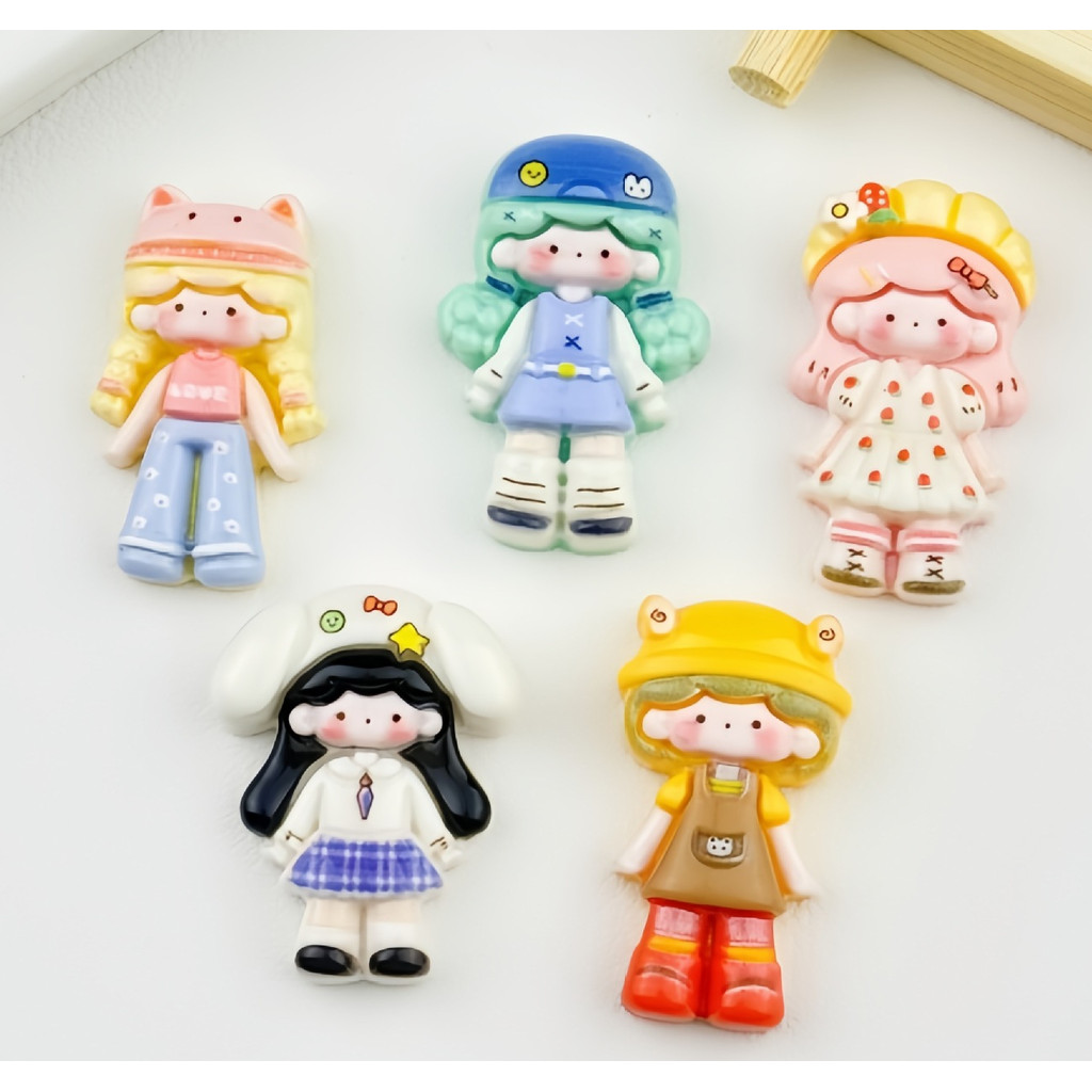 10ชิ้นน่ารักการ์ตูนสาวเรซิ่นเสน่ห์สําหรับ ทําเอง (9-353)