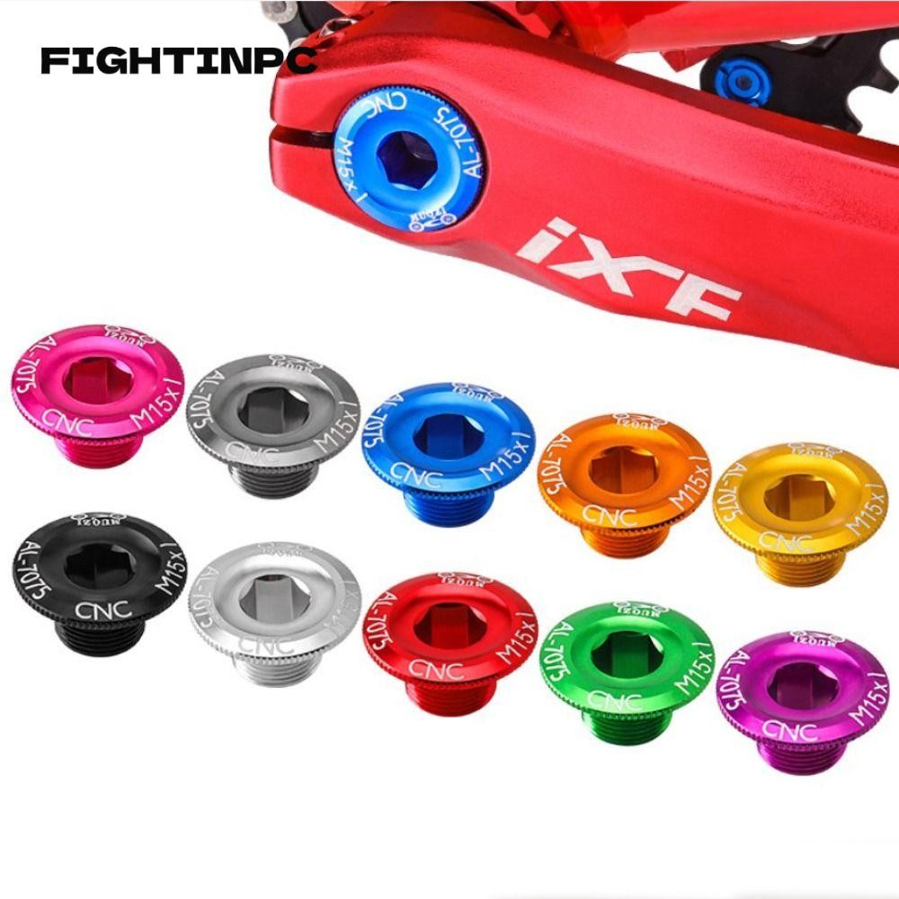 Fightinpc Chainwheel Cranks Screw ชิ้นส่วนจักรยาน M15 Crankset Cover ทนทานอลูมิเนียมอัลลอยด์ Hollow Integrated Crank Arm Bolt