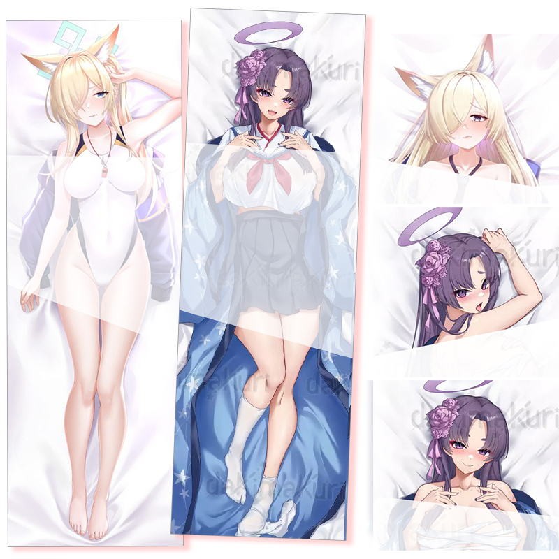Dakimakura ปลอกหมอน Blue Archive Ogata Kanna และ Kadenokouji Yukari BlueArchive เกมอะนิเมะตัวละคร Bo