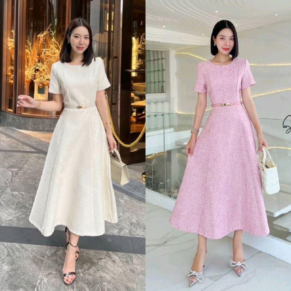 Shop_DD (พร้อมส่ง)  Shimmer22  เดรสออกงานเรียบหรู เดรสสุภาพ ดูดีมาก DD.