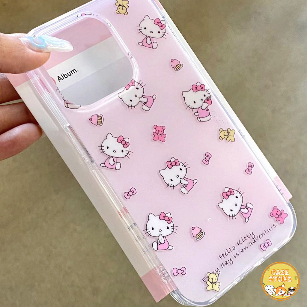 เคสใสแบบนิ่มสำหรับรูปแมวคิตตี้สุดน่ารัก เข้ากันได้กับ iPhone XR 7 8 Plus 15 14 11 13 12 Pro Max X XS Max 11 13 12 Pro SE