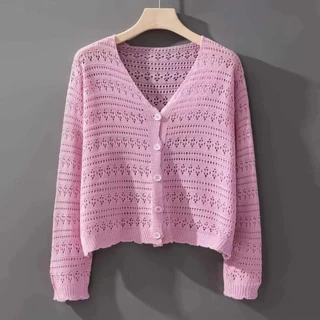 เสื้อแขนยาวไหมพรม สีพาสเทลน่ารัก ทรงครอป มีให้เลือก 6 สี สินค้าพร้อมส่งจากไทย