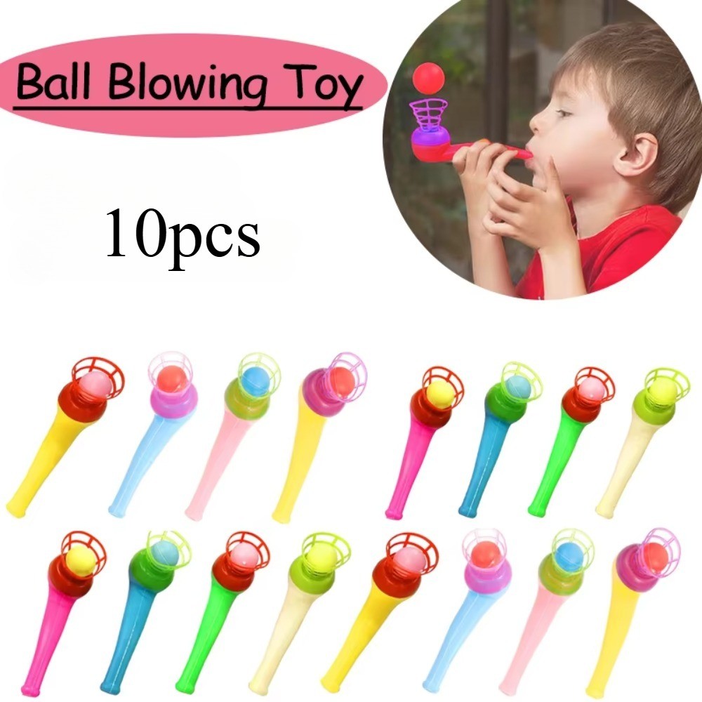 10ชิ้นสนุกที่มีสีสันมายากลเป่าท่อลอยบอลเกมอุปกรณ์ประกอบฉากเด็กวันเกิดพรรคโปรดปรานที่ระลึกเทศกาลของขวัญซัพพลาย