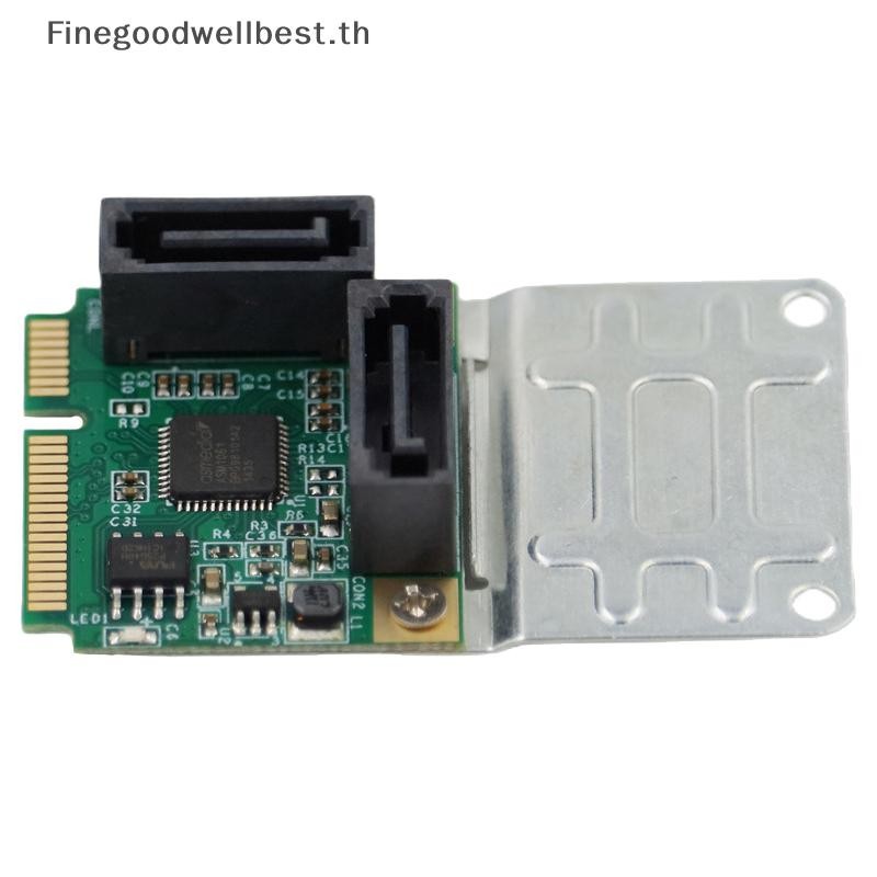 FBTH PCI-Express ถึง 2 พอร์ต SATA 3.0 การ์ดอะแดปเตอร์ขยาย PCIe เป็น Dual SATA เพิ่มบนการ์ด HOT