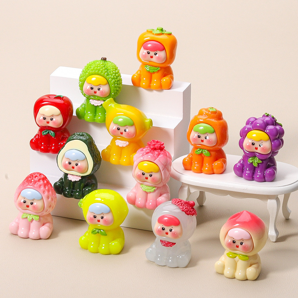 12 ชิ้นทาสีผลไม้ Baby 3D เรซิ่น Charms สําหรับ DIY (11-467)888