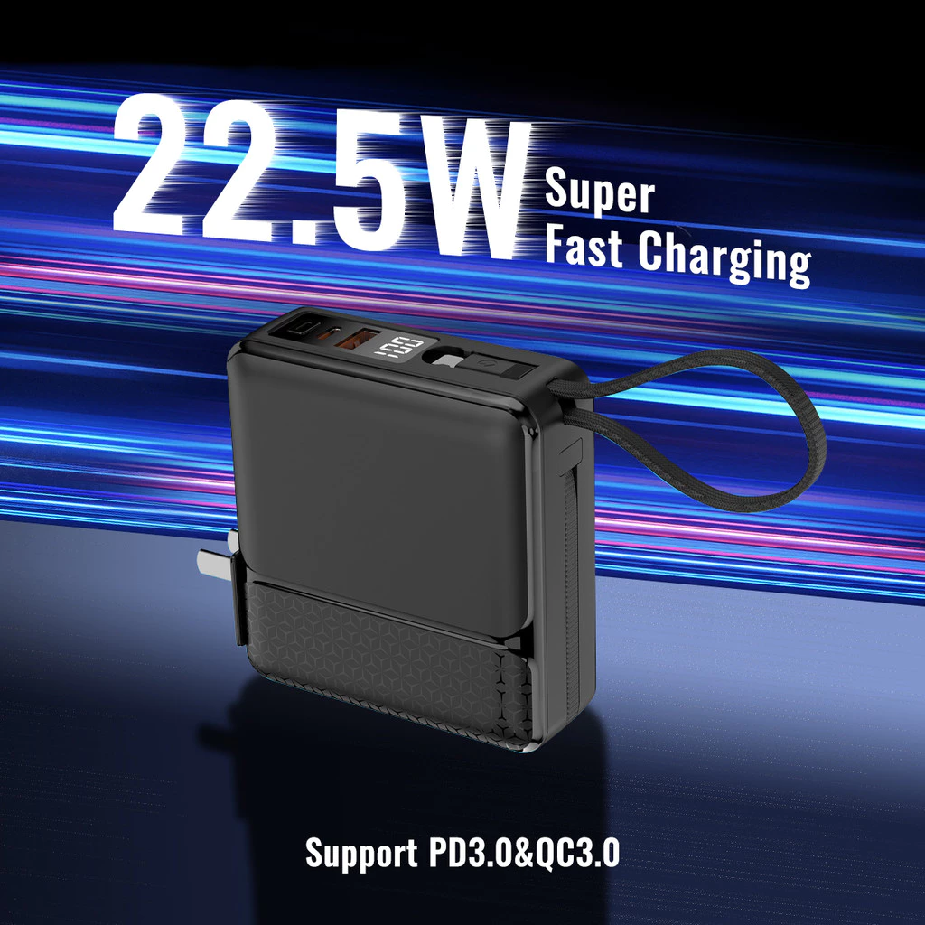 LUOBR P209-1 ย้ายแหล่งจ่ายไฟ 20000mAh PowerBank PD22.5W fast charging มีสายชาร์จในตัว รับประกัน 1 ปี thumbnail 7