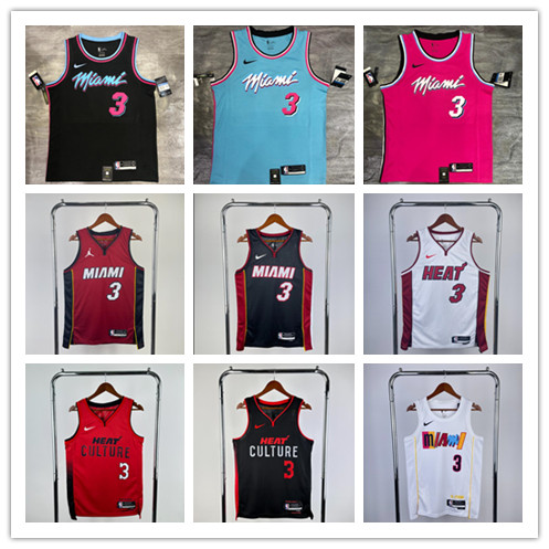 [Hot Press]Miami Heat No.3 Wade basketball Jersey City edition Jersey