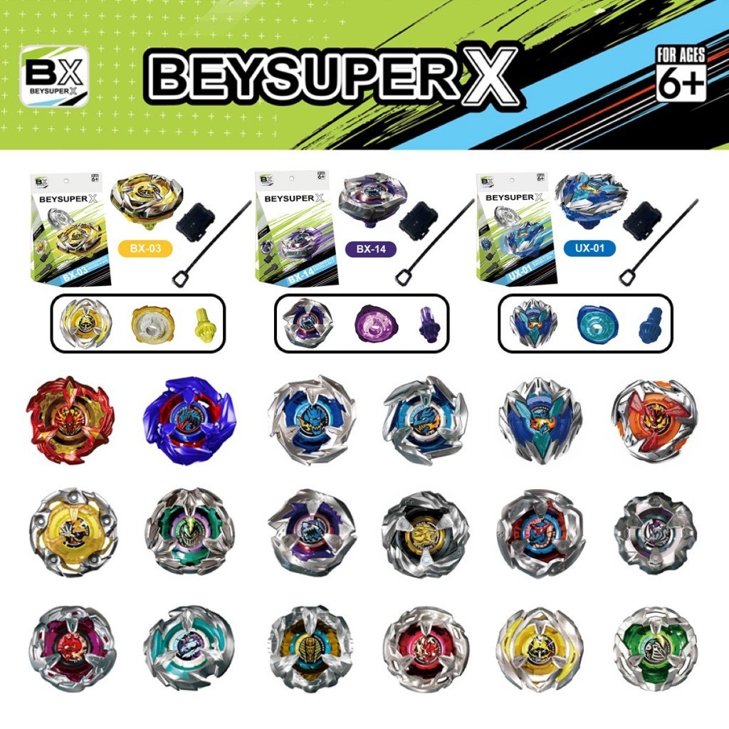 BEYSUPER X ลูกข่าง ของเล่นเด็ก สำหรับผู้เริ่มต้นของเล่นต่อสู้โลหะ ลูกข่างหมุน  ชุดลูกข่าง เบย์เบลด